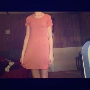 Salmon t shirt dress